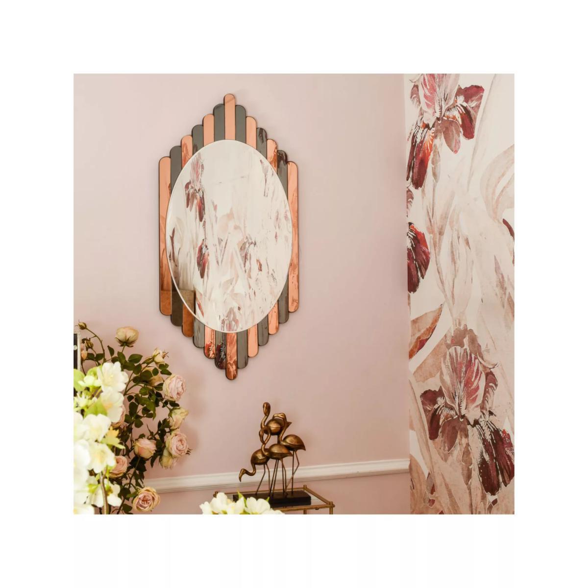 Libra Conti Oval Wall Mirror, 120 x 61cm, Grey/Copper – image 3