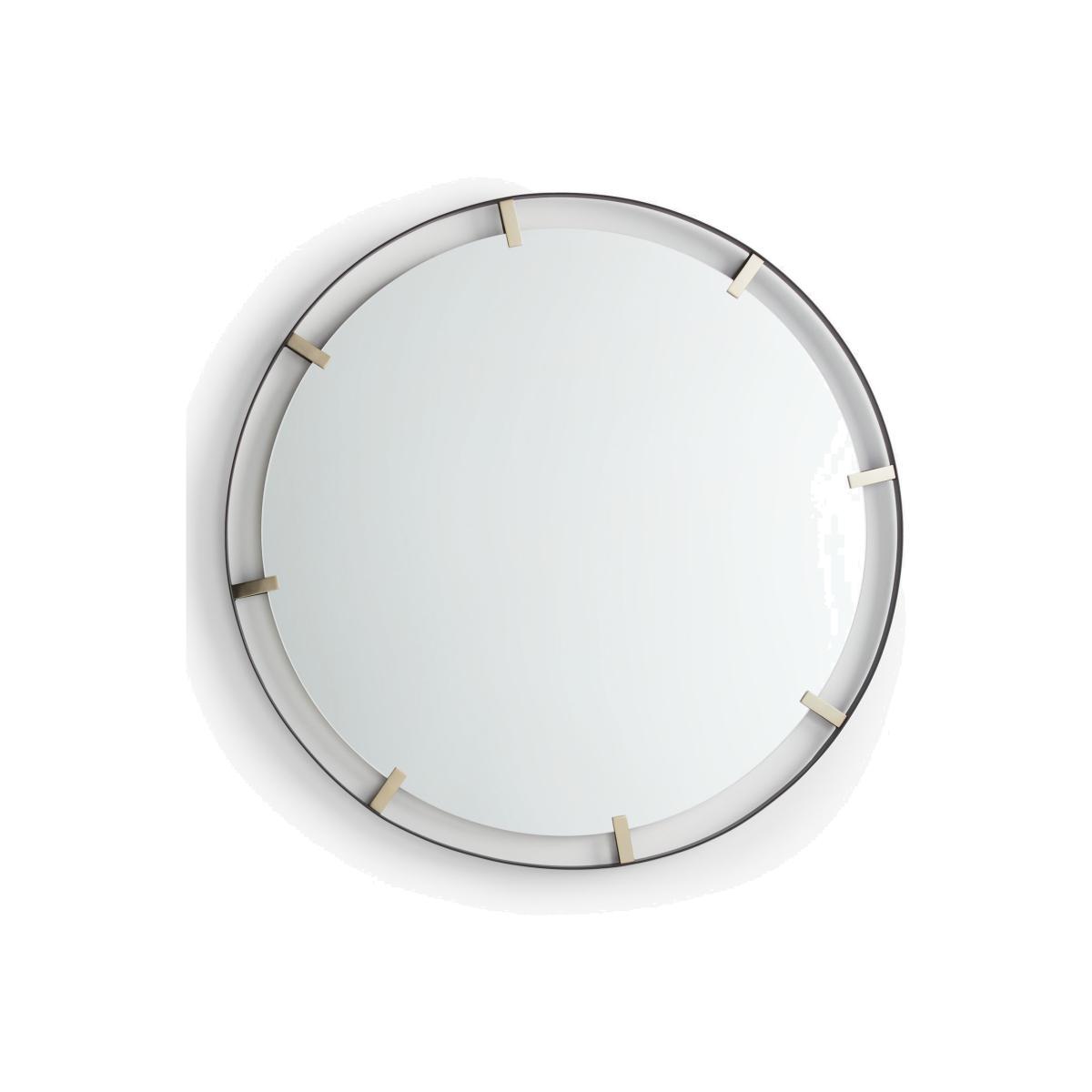 John Lewis & Partners Metal Clip Round Wall Mirror, 92cm, Black/Gold – image 1