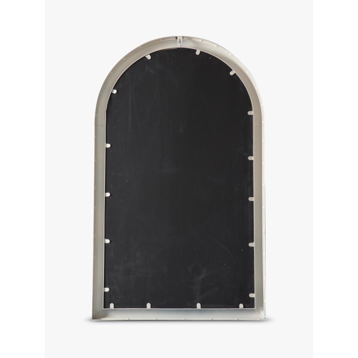 Classic Arch Window Metal Frame Indoor/Outdoor Wall Mirror, 100 x 61cm, Distressed White – image 3