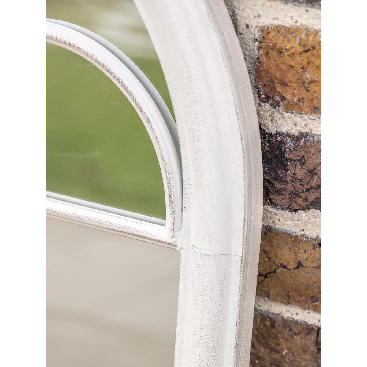 Classic Arch Window Metal Frame Indoor/Outdoor Wall Mirror, 100 x 61cm, Distressed White – image 8