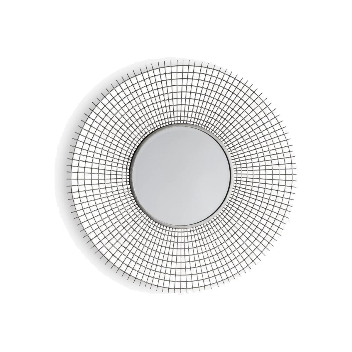 Stafford Round Metal Frame Wall Mirror, 90cm, Silver – image 1