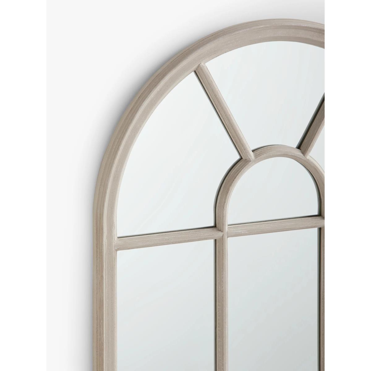 John Lewis & Partners Arched Wood Frame Window Wall Mirror, 140 x 70cm, Taupe – image 2