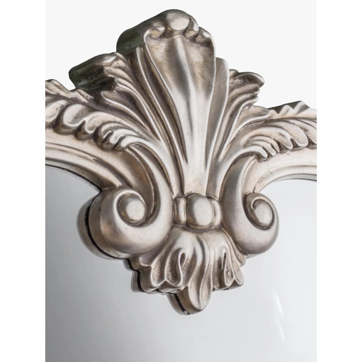 Ornate Decorative Wall Mirror, Silver – image 2