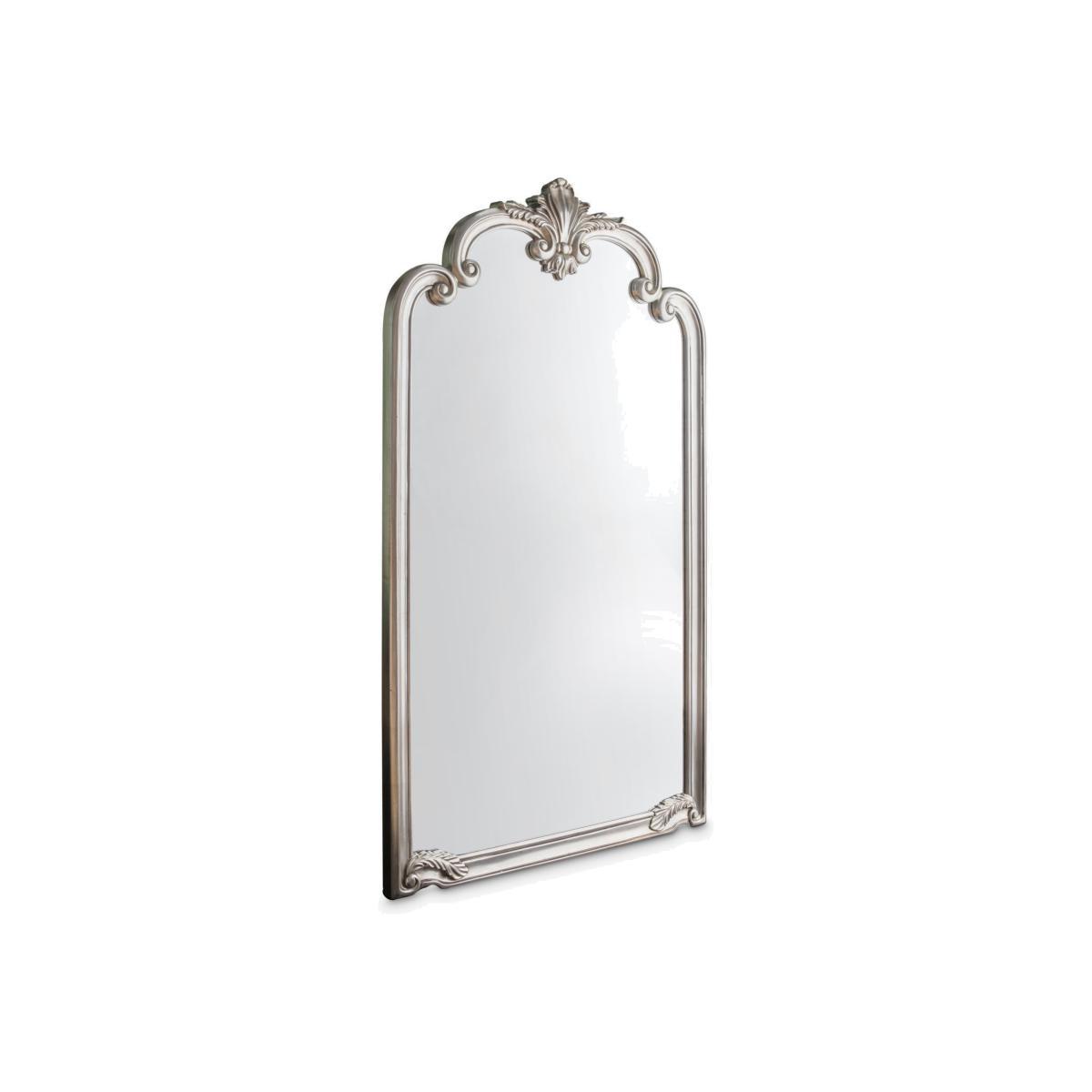 Ornate Decorative Wall Mirror, Silver – image 1