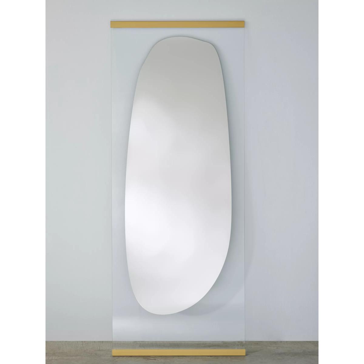 Deknudt Mirrors Obu Rectangular Full-Length Leaner/Wall Mirror, 178 x 71cm, Clear/Gold – image 3