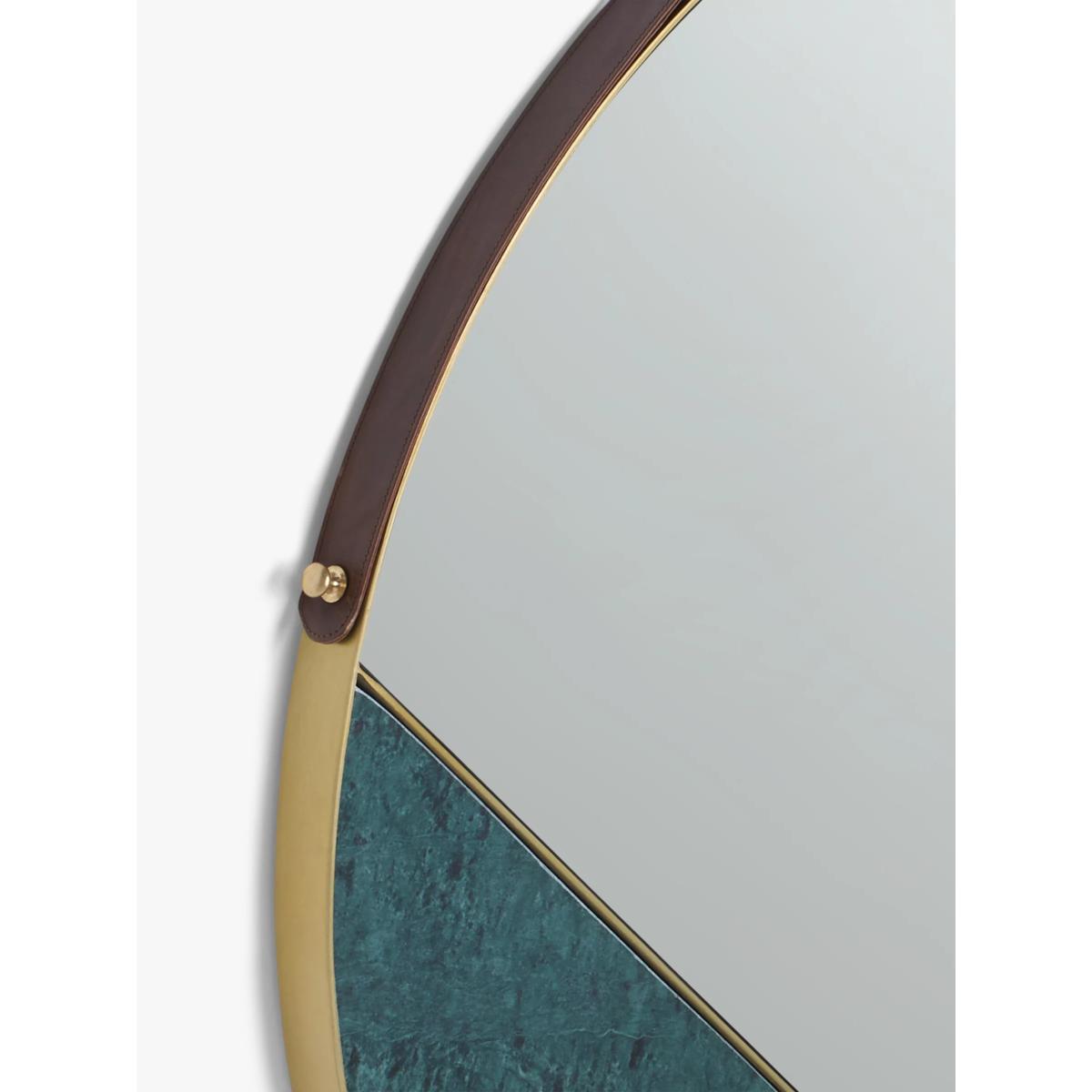John Lewis & Partners + Swoon Sartre Round Metal Frame Suspended Wall Mirror, 75cm, Gold – image 2