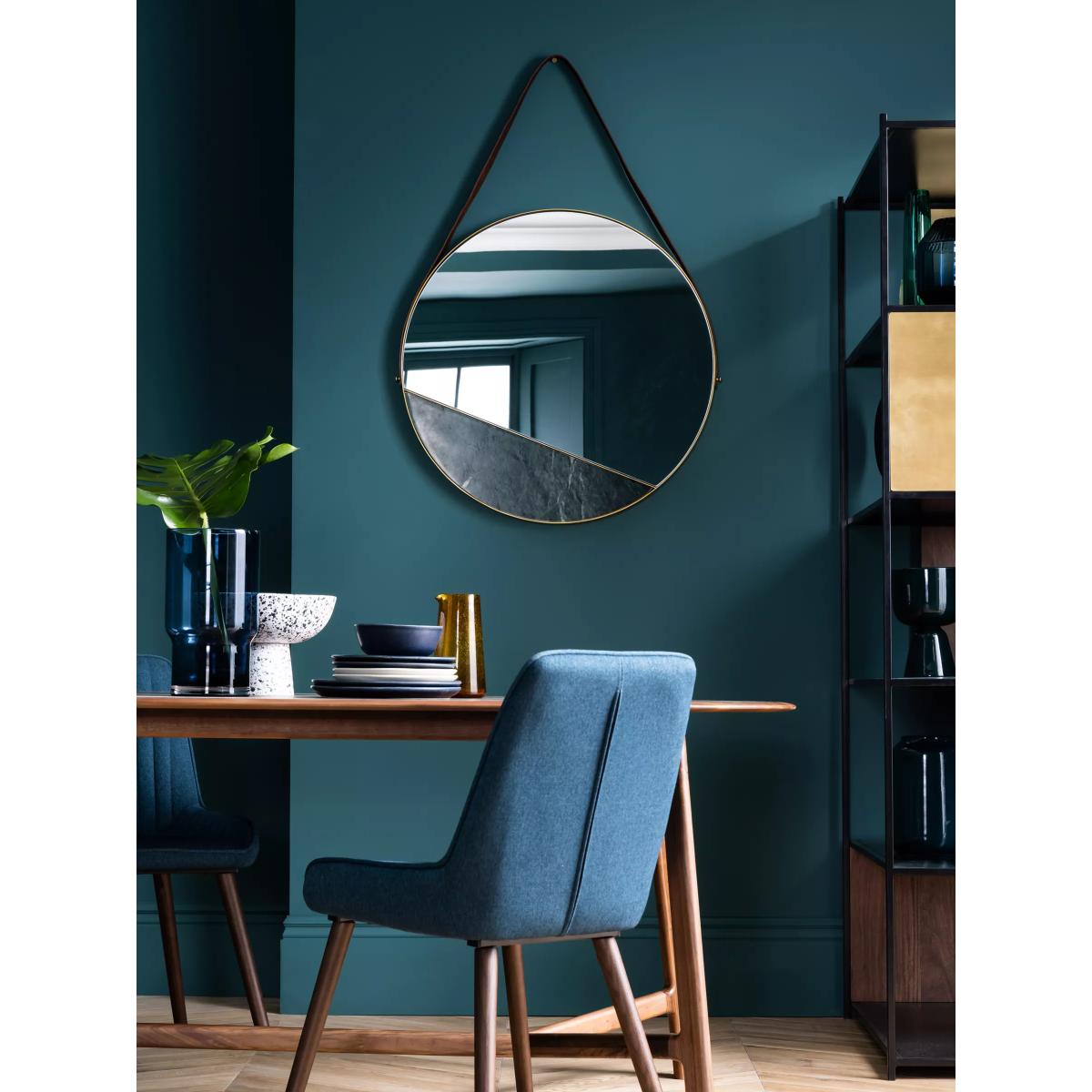 John Lewis & Partners + Swoon Sartre Round Metal Frame Suspended Wall Mirror, 75cm, Gold – image 5