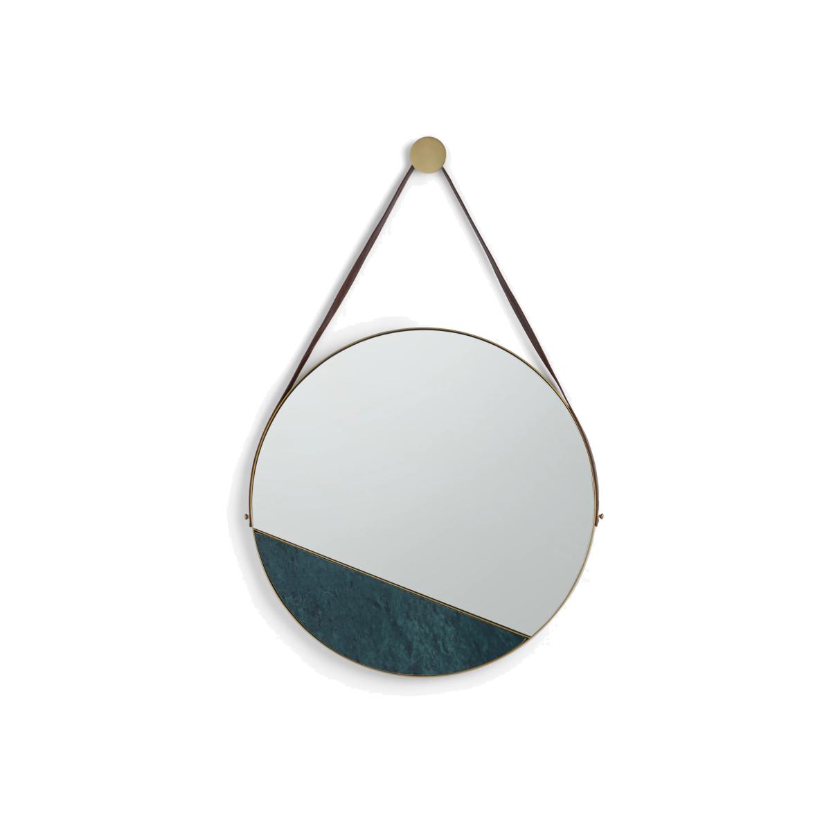 John Lewis & Partners + Swoon Sartre Round Metal Frame Suspended Wall Mirror, 75cm, Gold – image 1