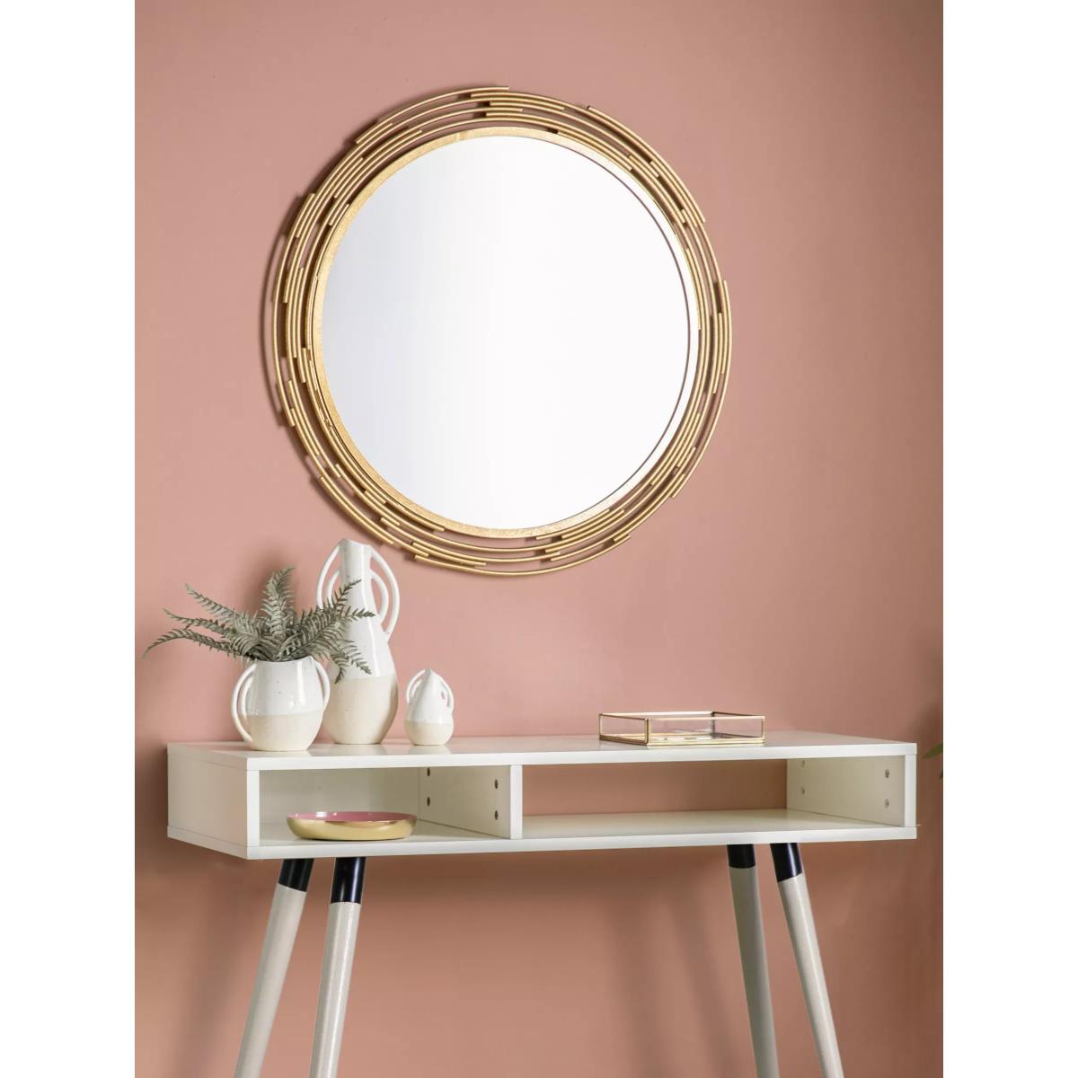 Gallery Direct Searcy Round Metal Frame Wall Mirror, 80cm – image 2