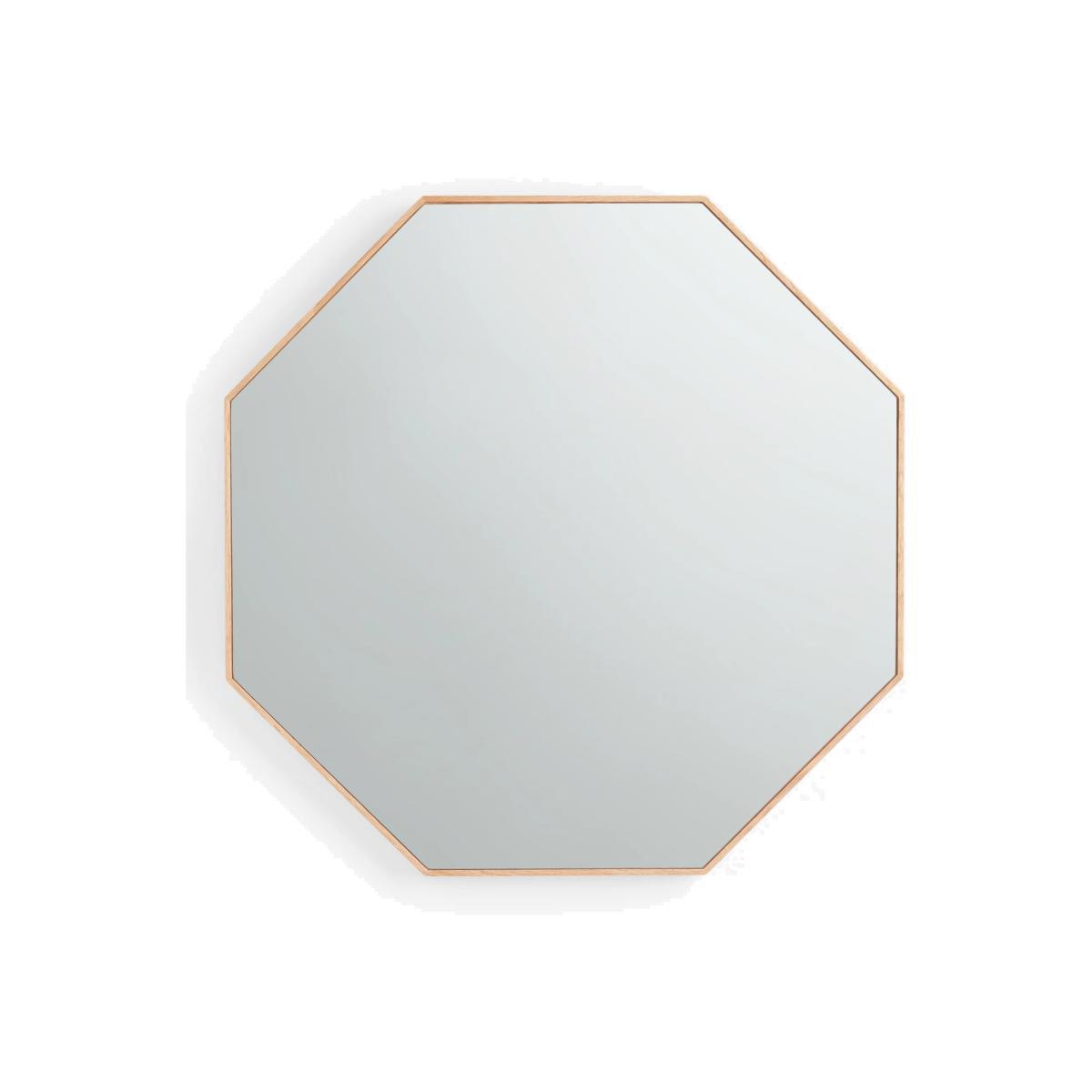 John Lewis & Partners Thin Oak Wood Frame Hexagonal Wall Mirror, Natural, 76 x 76cm