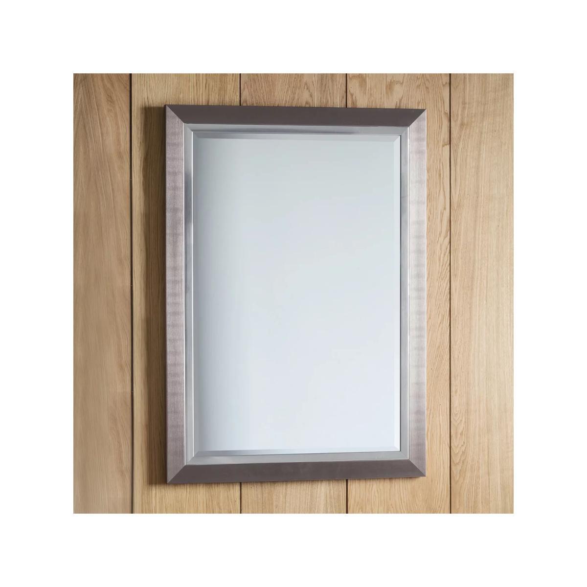 Rylston Rectangular Frame Wall Mirror, 106.5 x 76cm, Silver – image 2