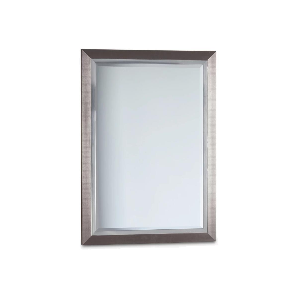 Rylston Rectangular Frame Wall Mirror, 106.5 x 76cm, Silver – image 1