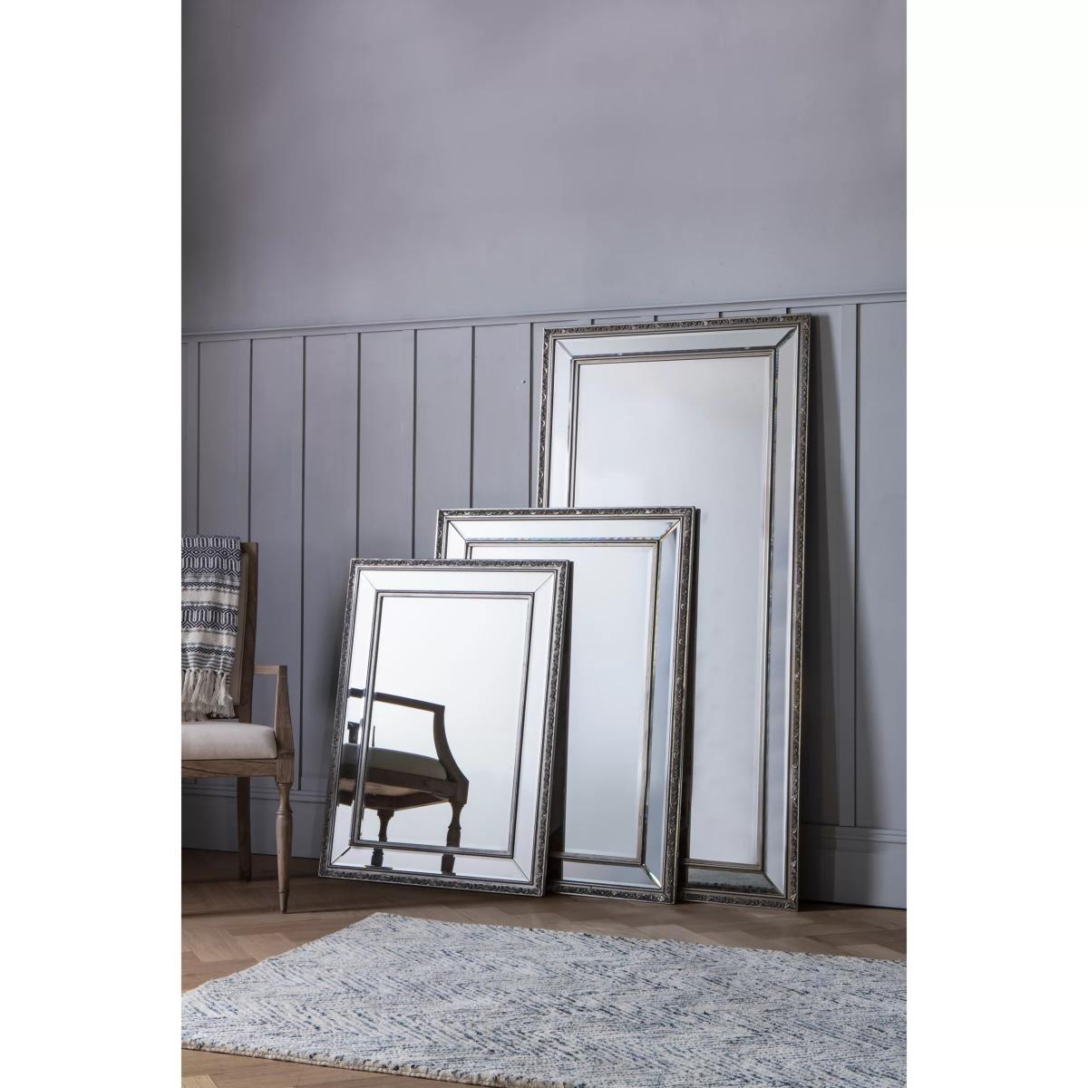 Arnaz Rectangular Mirror, Pewter – image 5