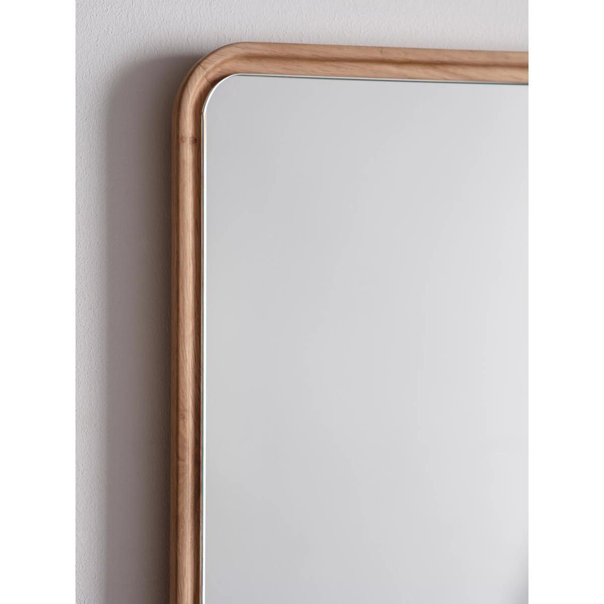 Kingham Oak Wood Rectangular Wall Mirror, 90 x 60cm, Natural – image 3