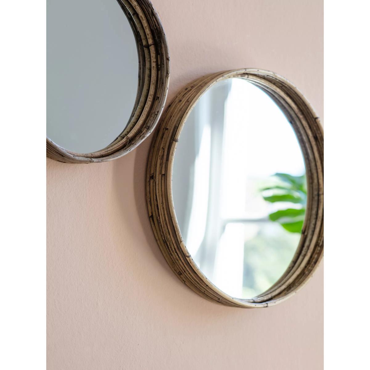 Rico Round Rattan Frame Mirrors, Set of 3 – image 3