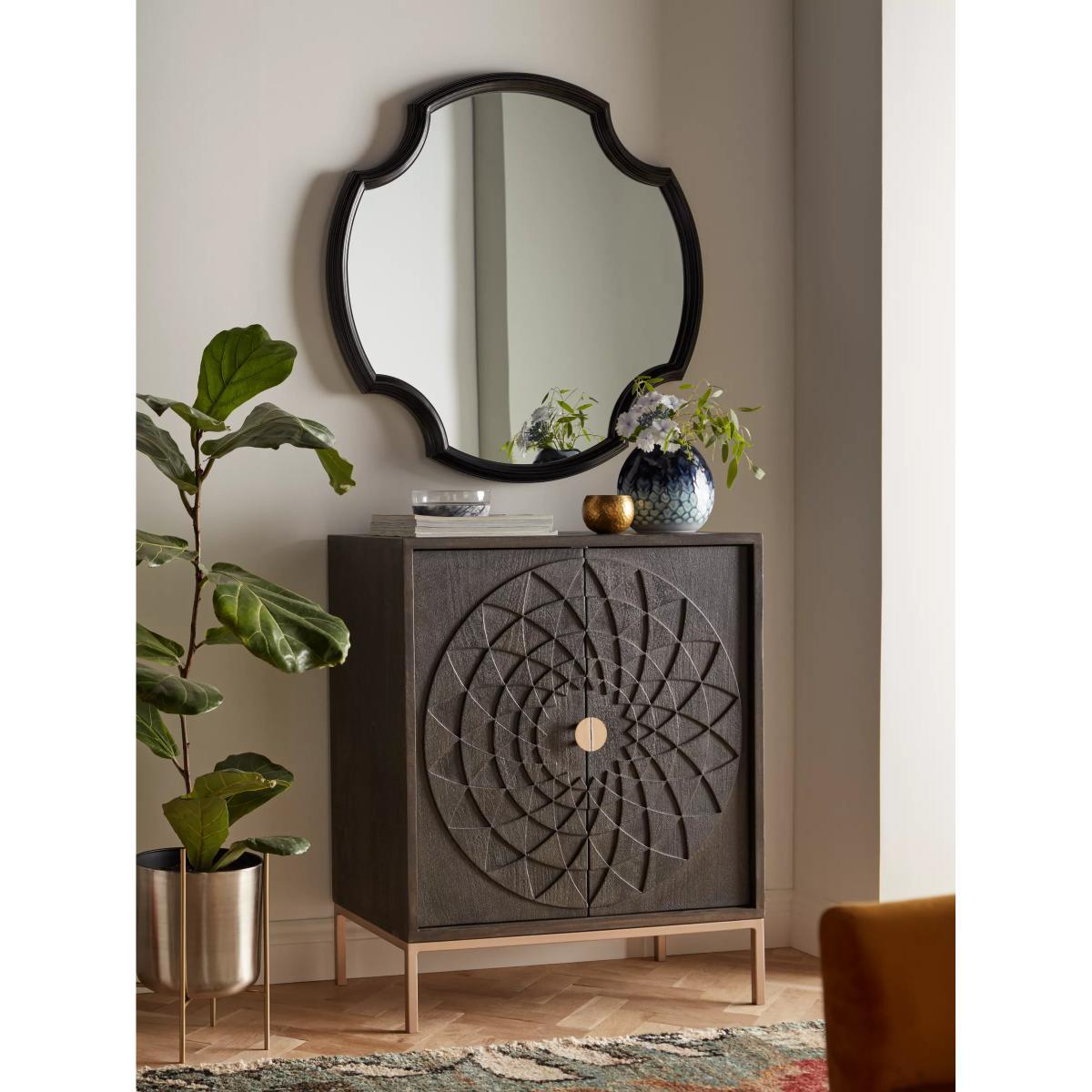 John Lewis & Partners Decorative Shaped Wall Mirror, 85 x 85cm, Black – image 4