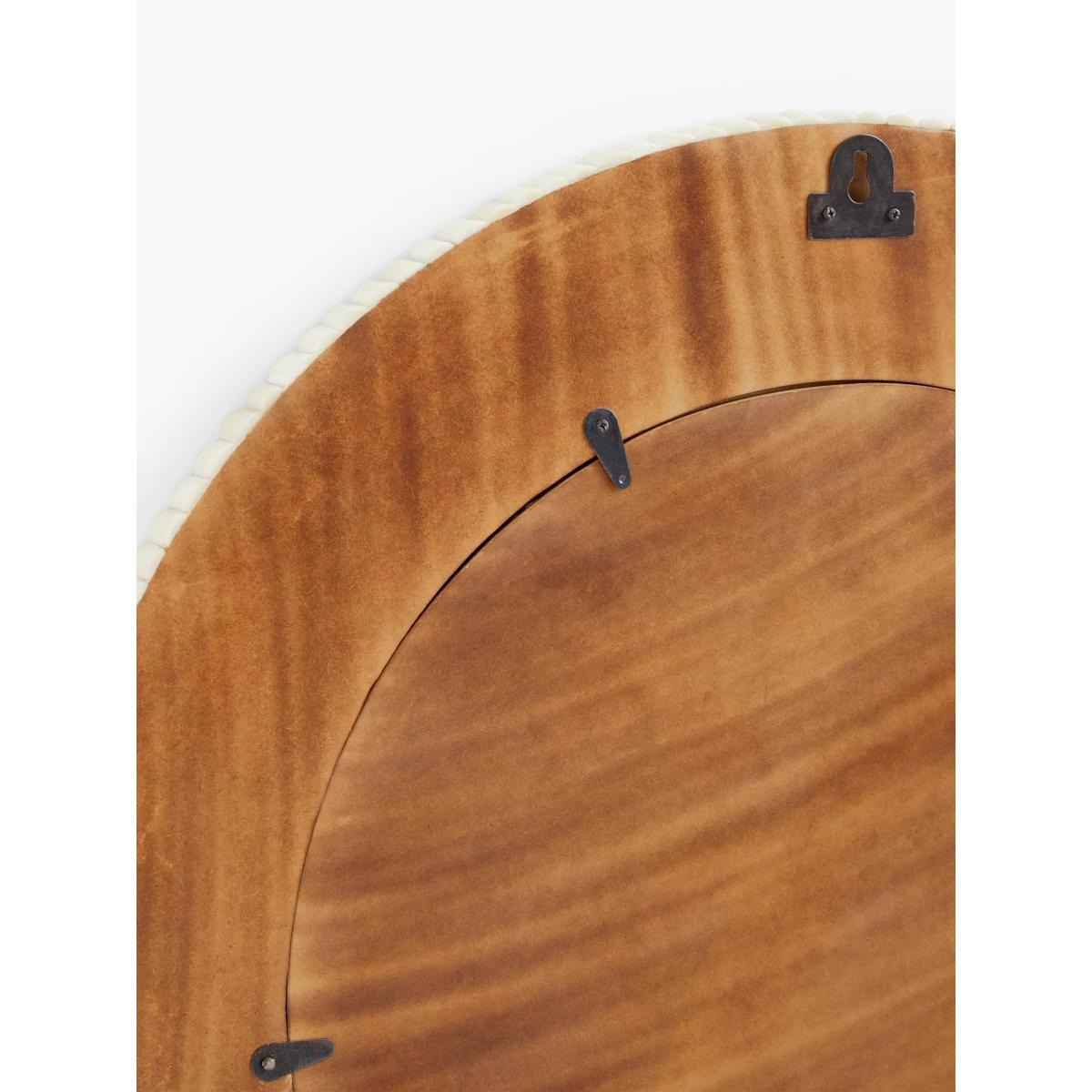 John Lewis & Partners Bone Inlay Textured Round Mirror, 70cm, Natural – image 3