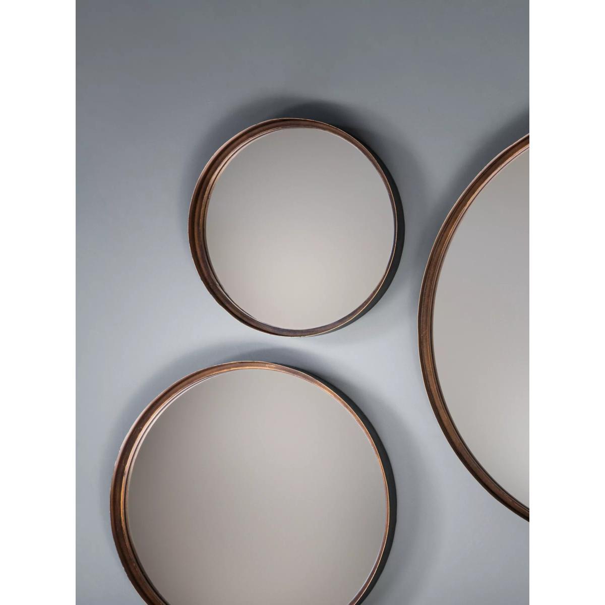 Reading Round Metal Frame Mirrors, Set of 4, 30.5cm, Bronze – image 4