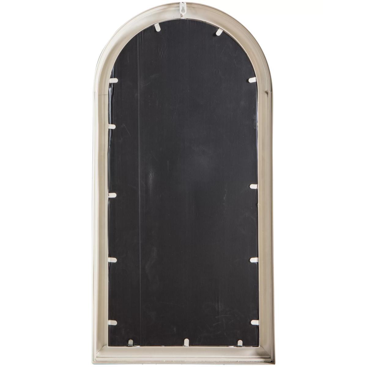Fleura Outdoor Garden Wall Ornate Arched Mirror, 96.5 x 49cm, Antique Ivory – image 4