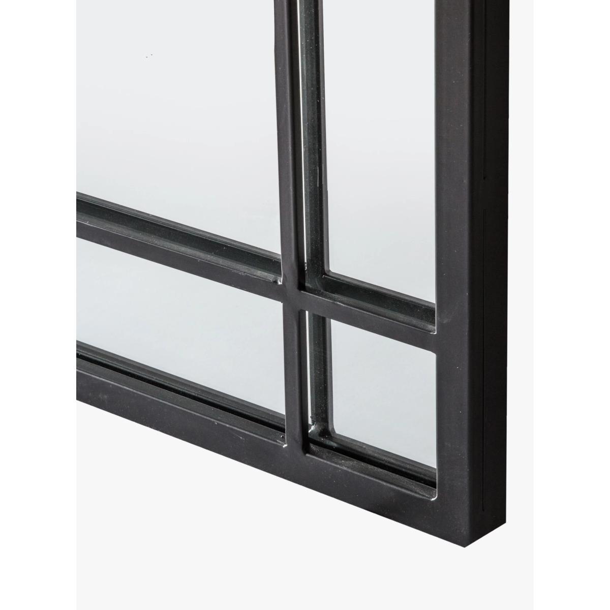 Modern Arch Window Metal Frame Indoor/Indoor/Outdoor Wall Mirror, 135 x 90cm, Black – image 3