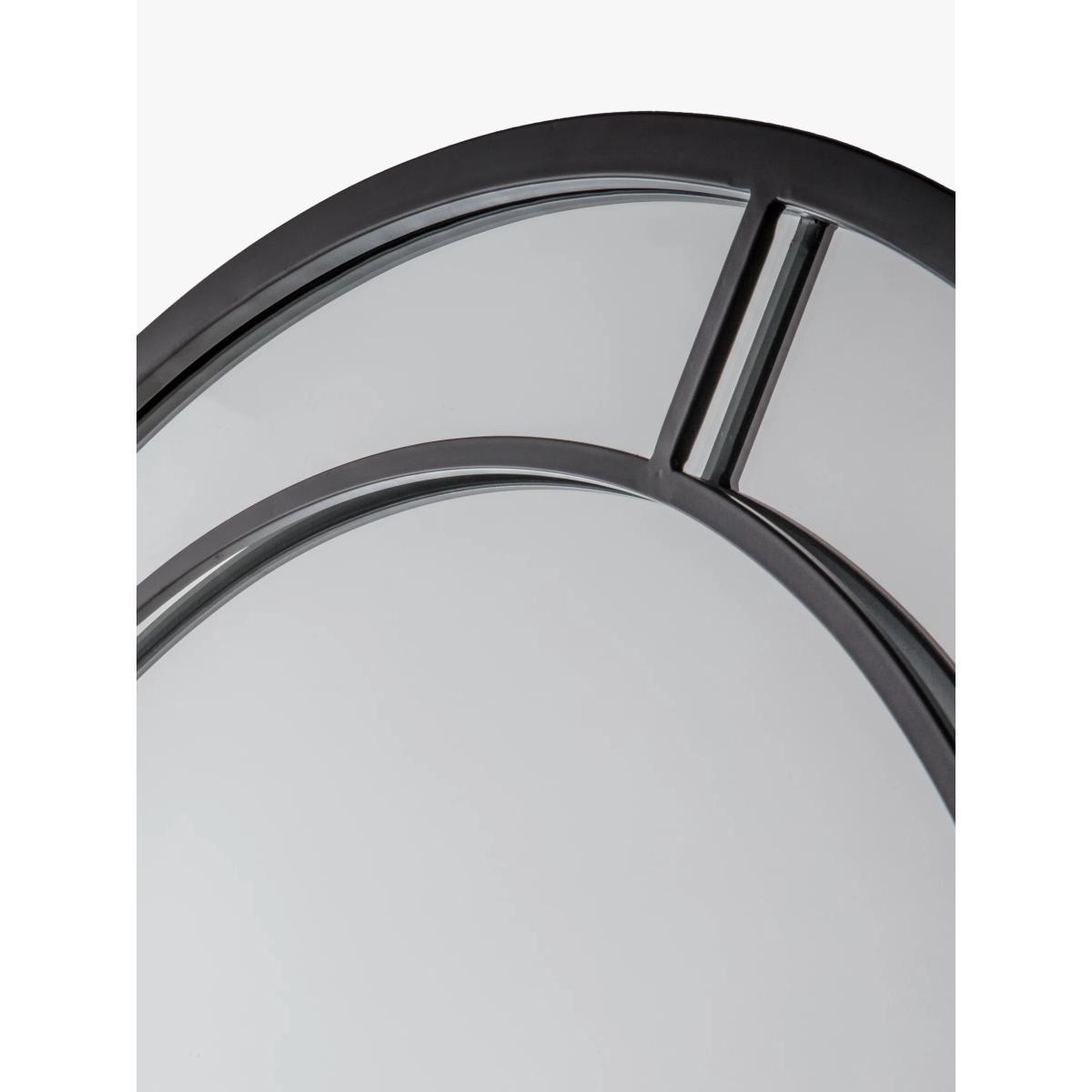 Modern Arch Window Metal Frame Indoor/Indoor/Outdoor Wall Mirror, 135 x 90cm, Black – image 4