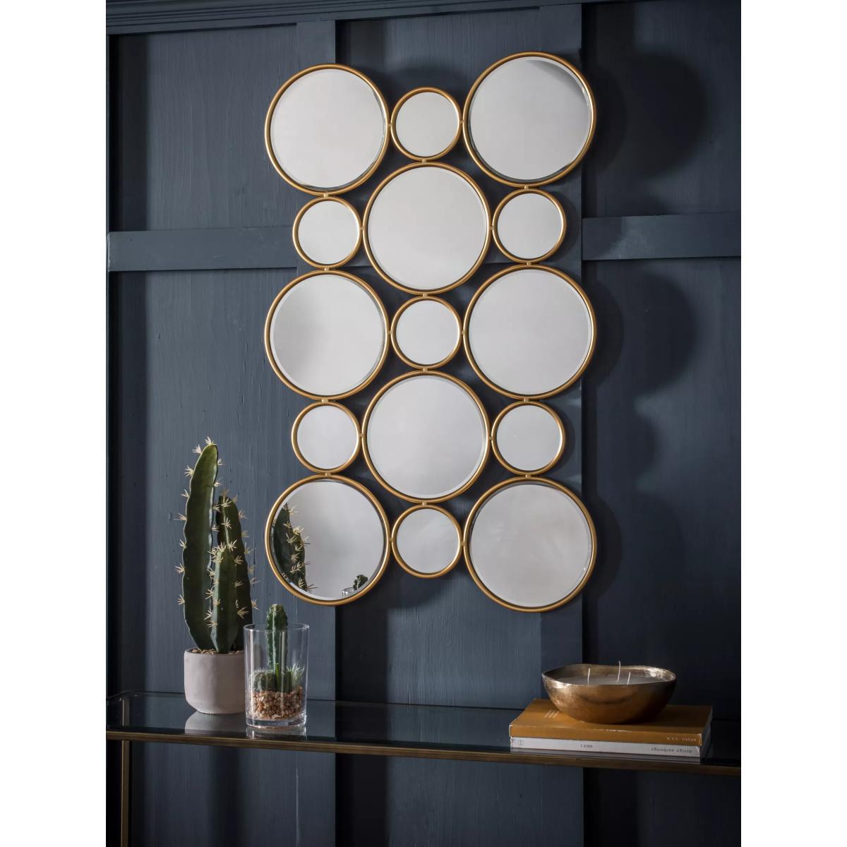 Circles Wall Mirror, 91 x 56cm, Gold – image 5