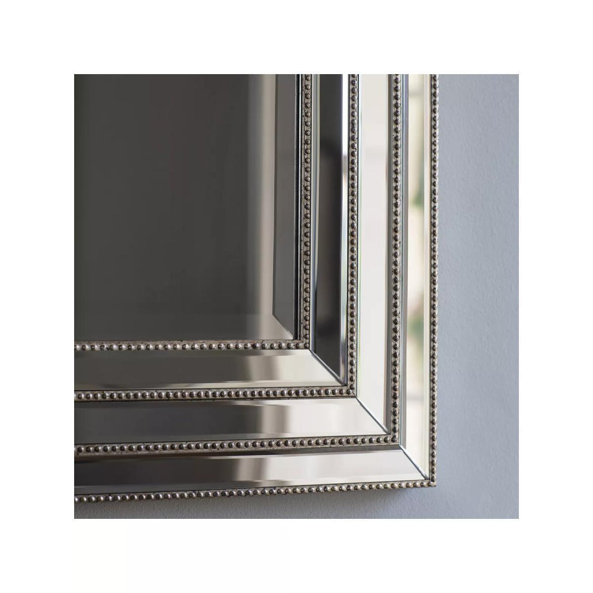 Leven Rectangular Beaded Glass Frame Wall Mirror, 112 x 82cm, Clear – image 3