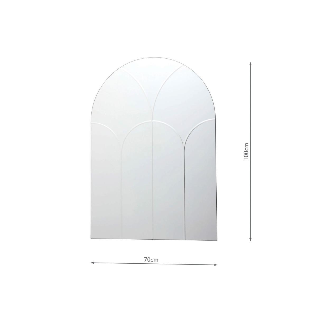 Där Sybil Arched Bevelled Glass Wall Mirror, 100 x 70cm, Clear – image 4