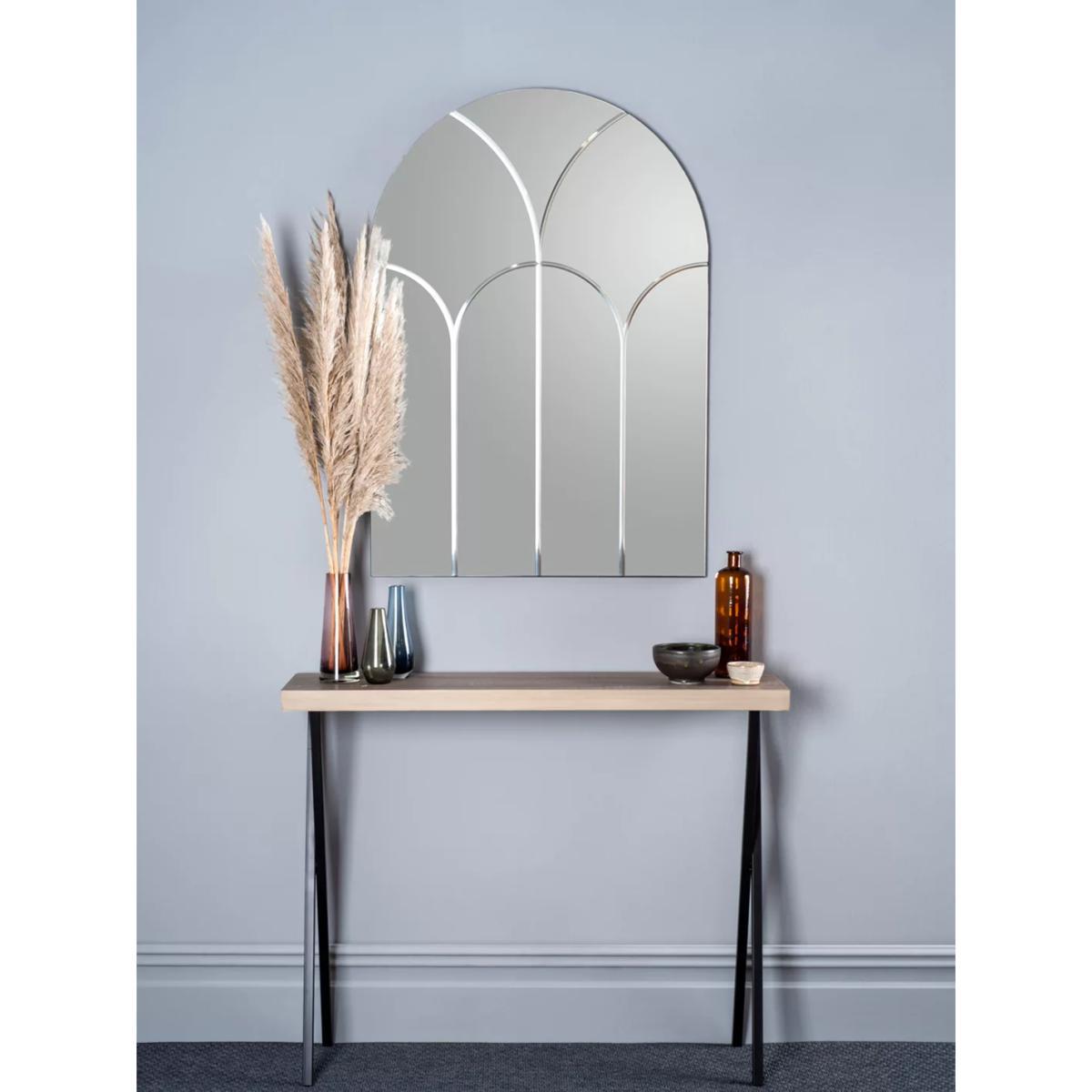 Där Sybil Arched Bevelled Glass Wall Mirror, 100 x 70cm, Clear – image 5