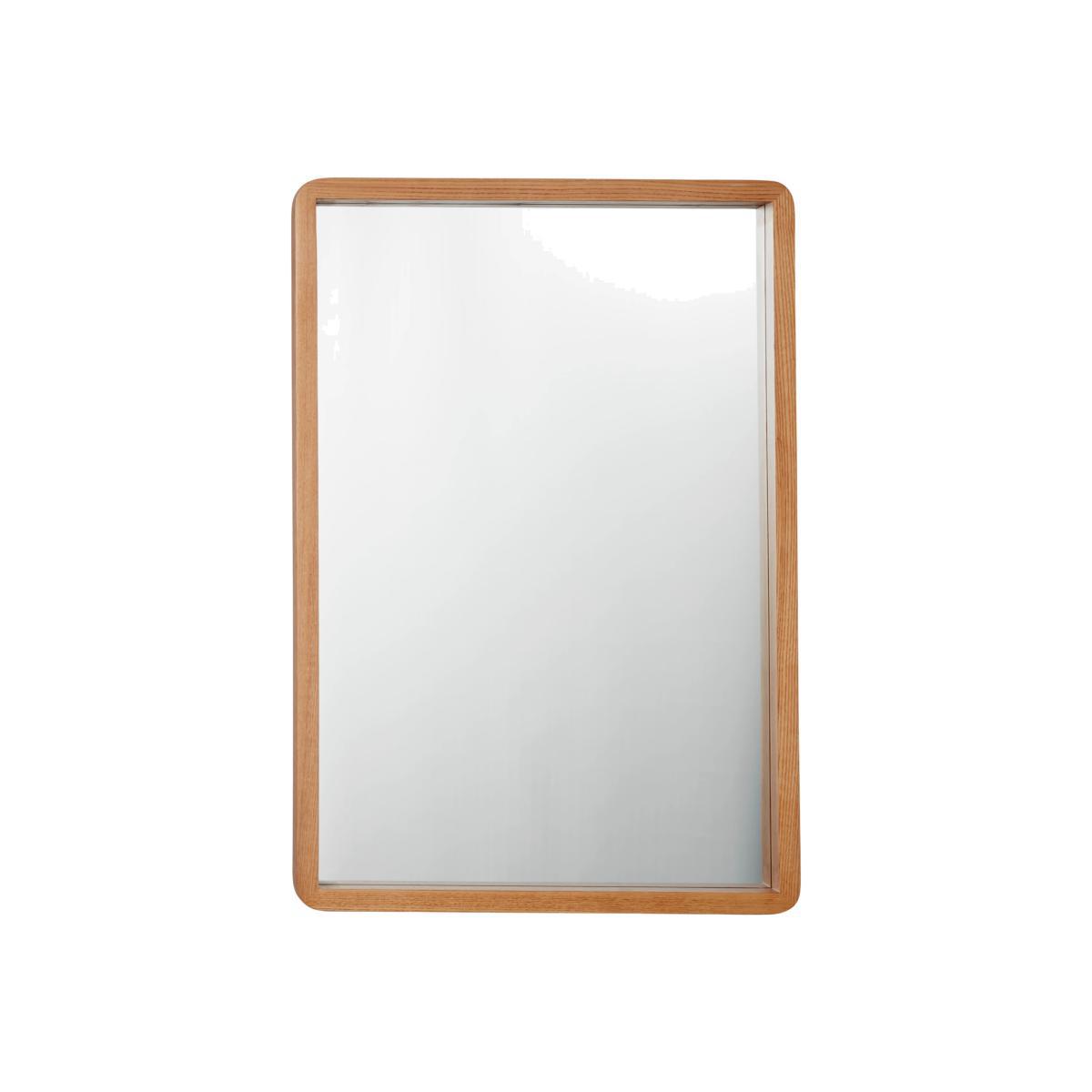 John Lewis & Partners Rounded Corner Mirror, 54 x 79cm, Oak – image 1