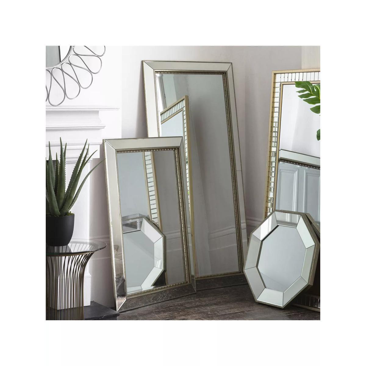 Fresno Rectangular Frame Wall Mirror, 111.5 x 81cm, Gold – image 4