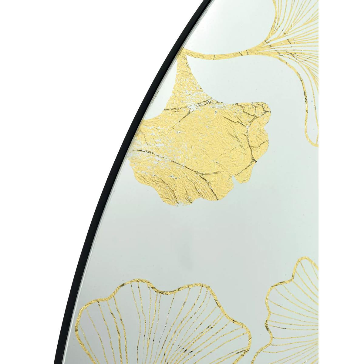 Där Asolo Ginkgo Leaf Round Wall Mirror, 100cm, Gold – image 2