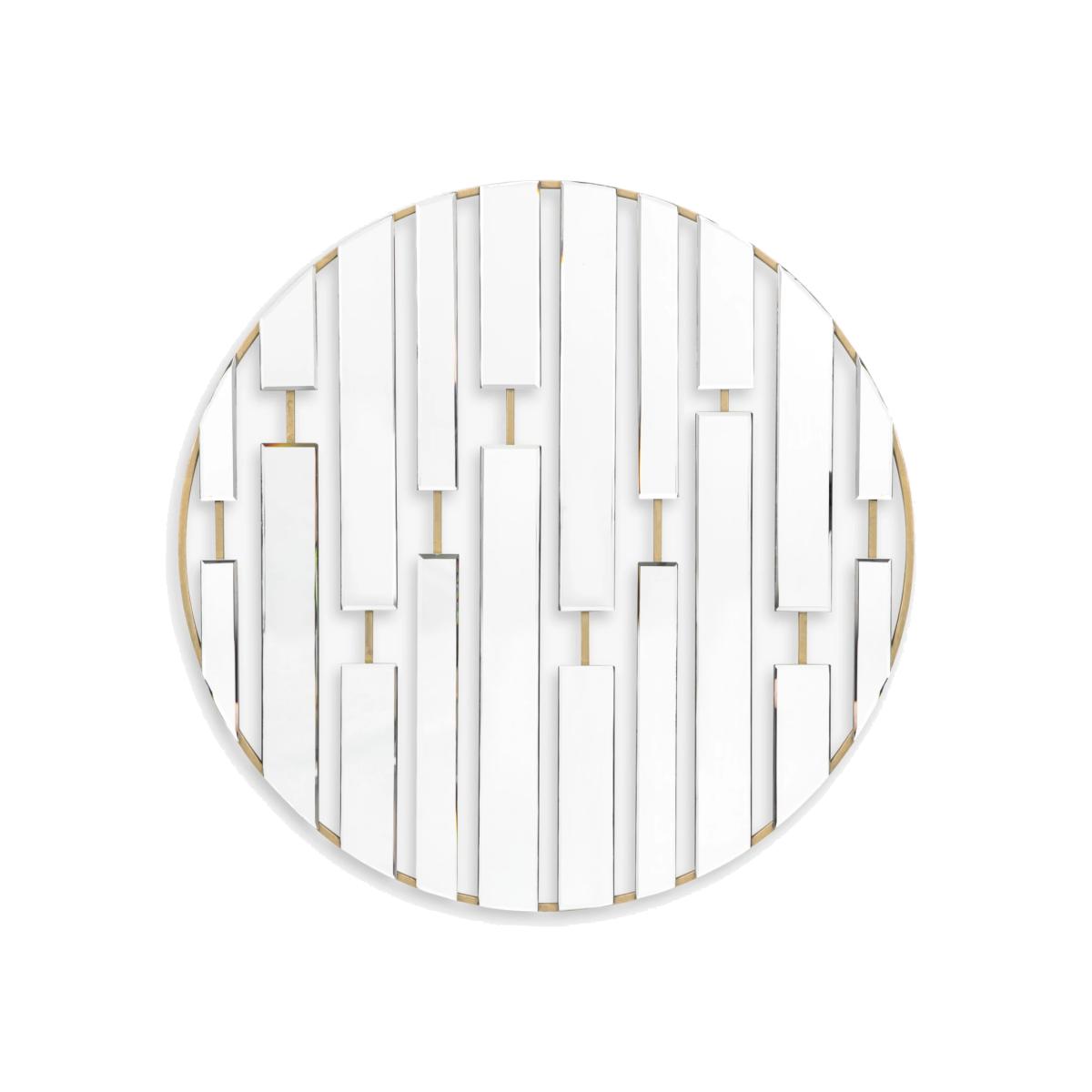 Gallery Direct Decatur Round Bevelled Glass Wall Mirror, 90cm, Champagne/Clear – image 1