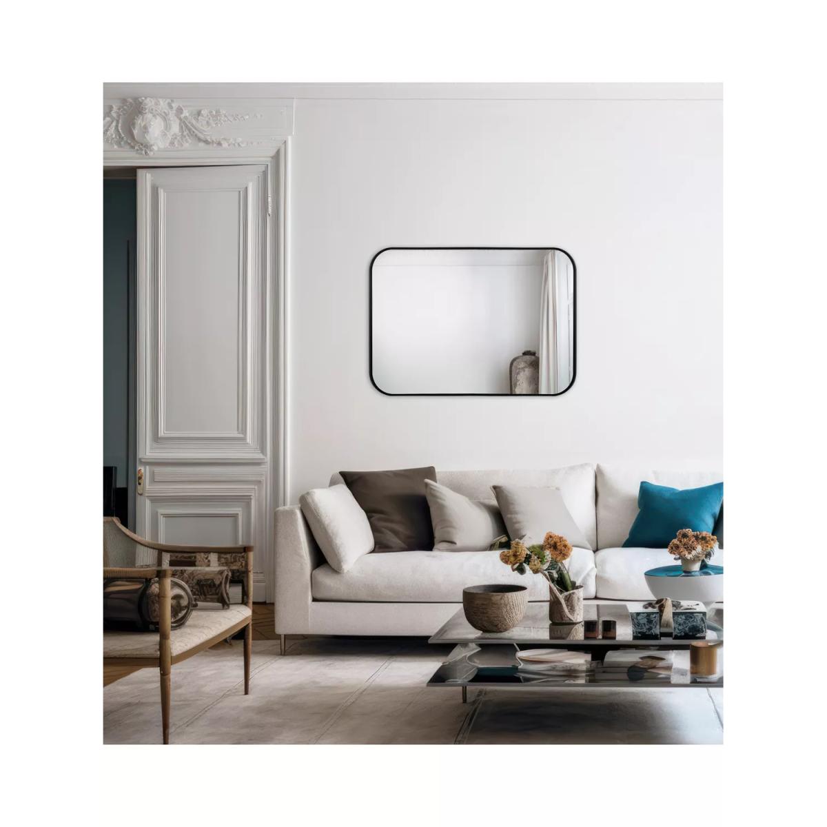Där Firuz Rectangular Wall Mirror, 90 x 60cm, Black – image 6