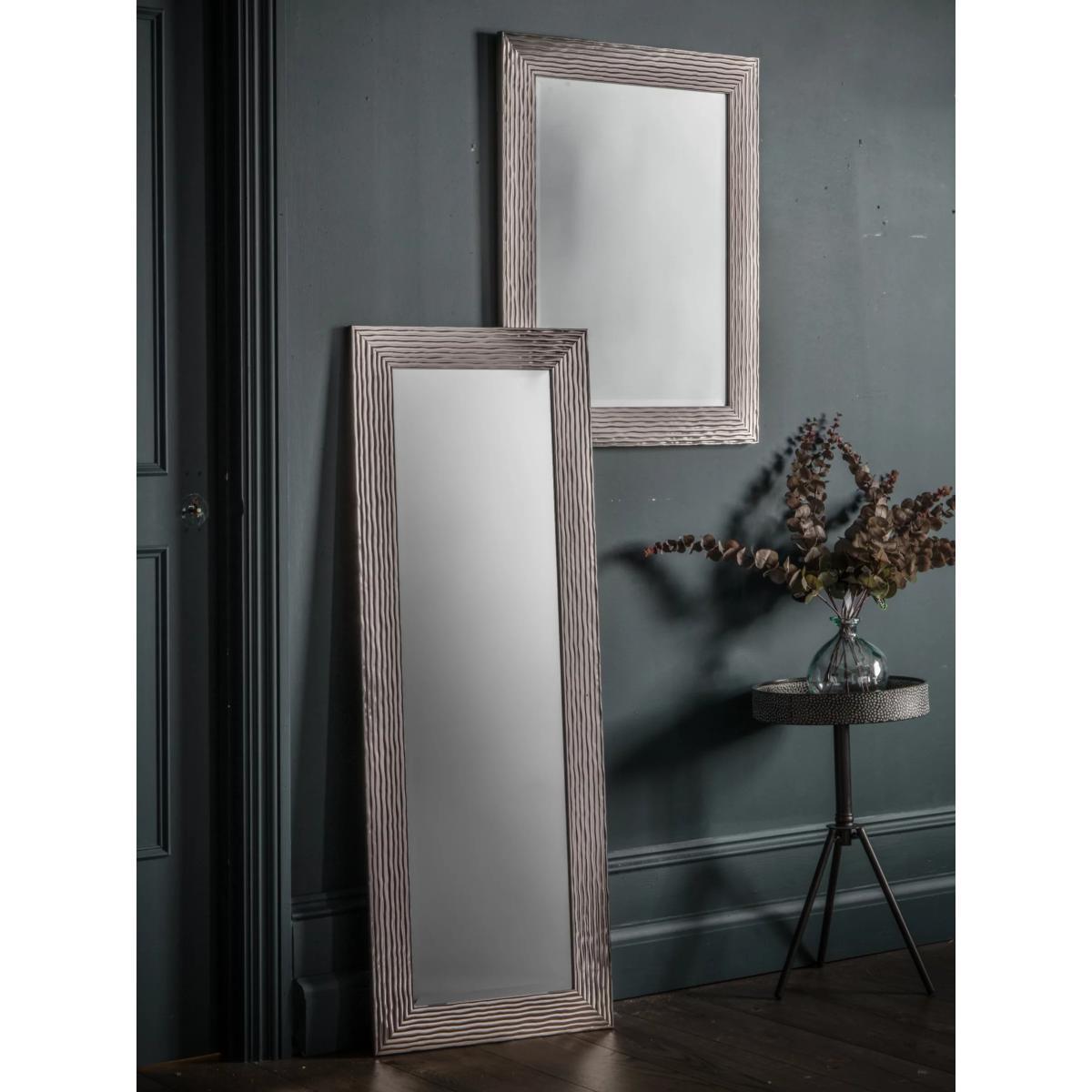 Mercury Rectangular Wall Mirror, Silver – image 2