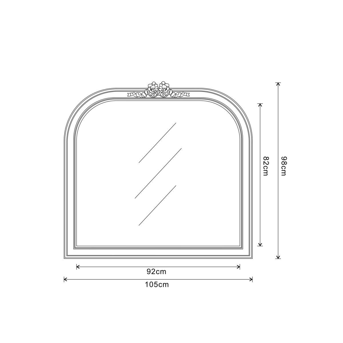 John Lewis & Partners Overmantle Bow Mirror, 97.5 x 105cm, White – image 6