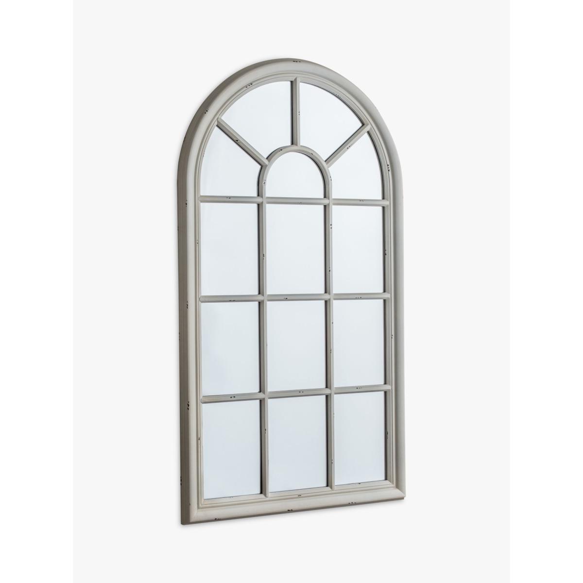 Wooden Wall-Mounted Window Mirror, 140 x 80cm, White – image 2