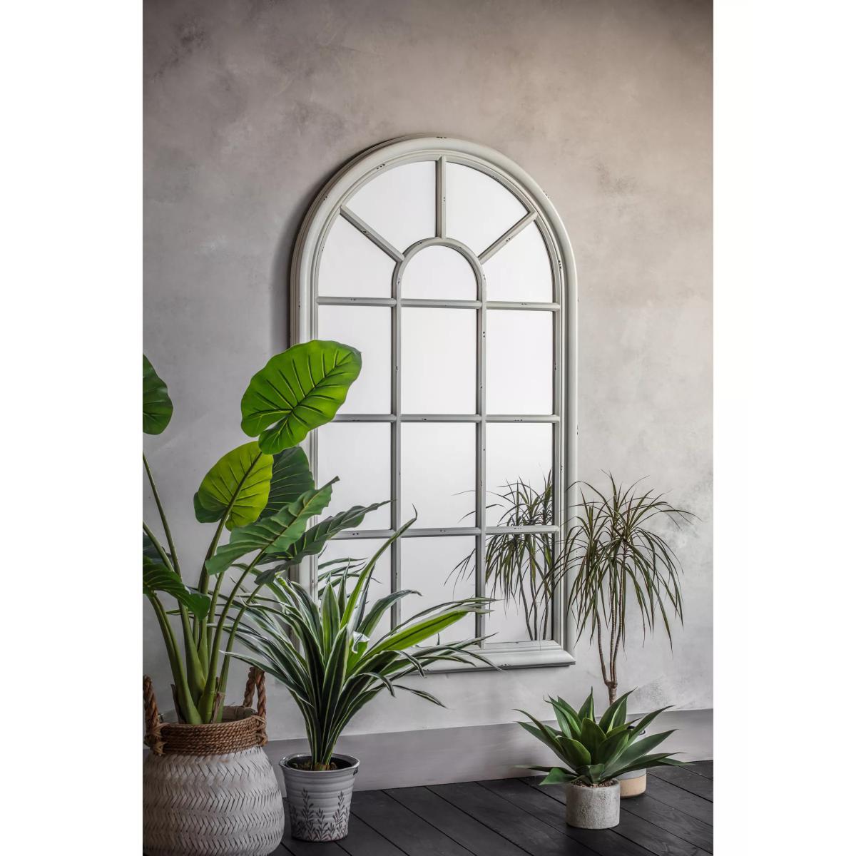 Wooden Wall-Mounted Window Mirror, 140 x 80cm, White – image 5