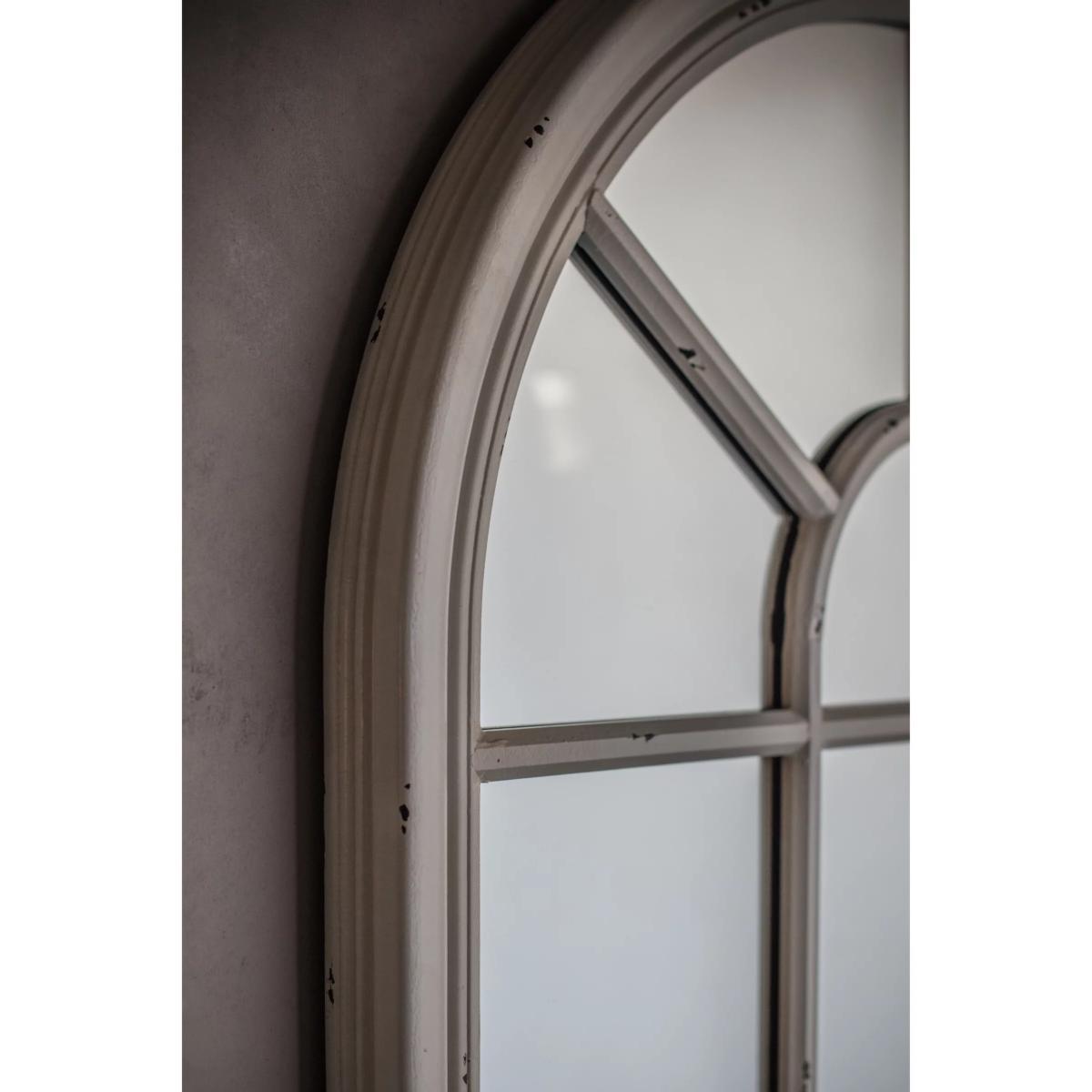 Wooden Wall-Mounted Window Mirror, 140 x 80cm, White – image 6