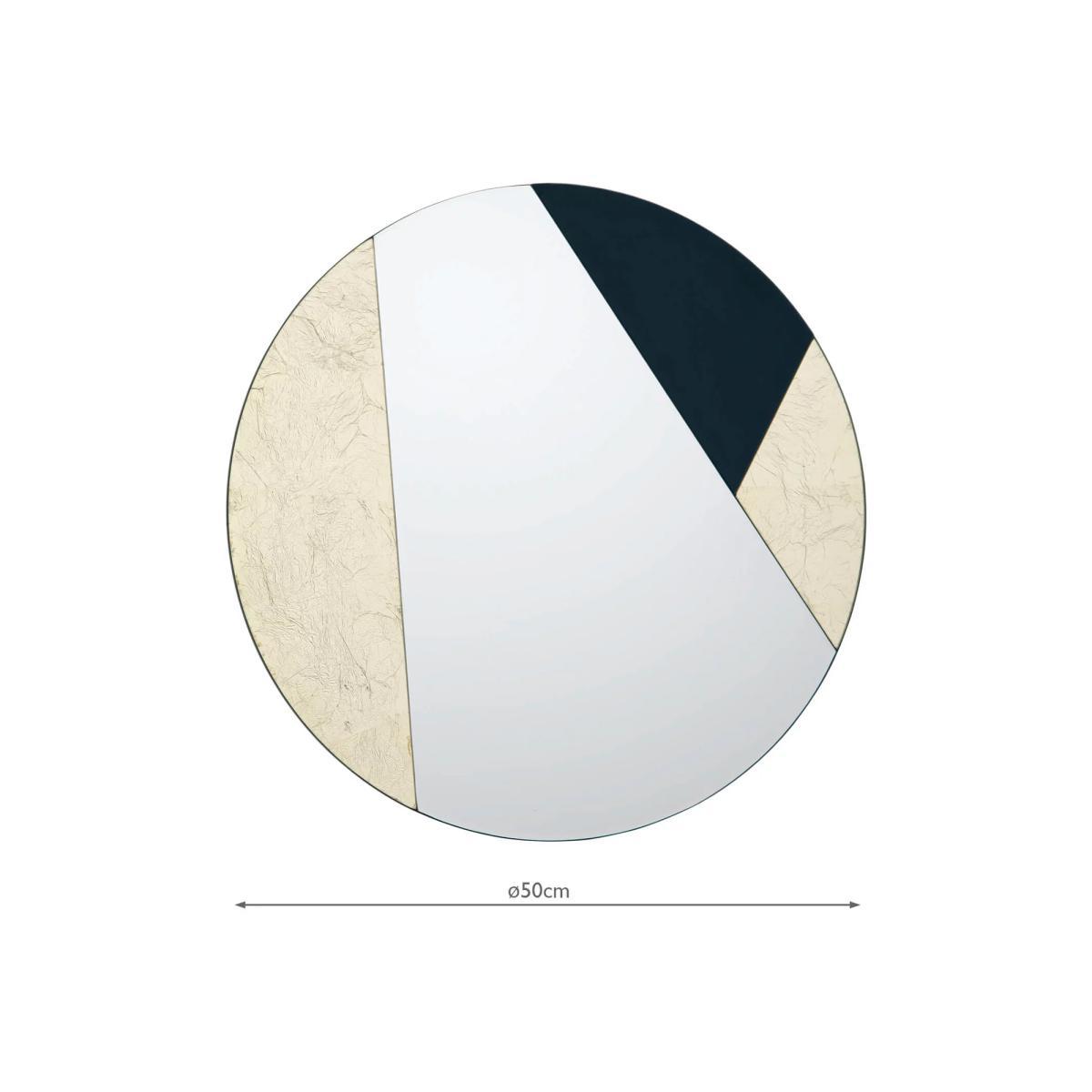Där Jonna Geometric Round Wall Mirror, 50cm, Gold/Black – image 3