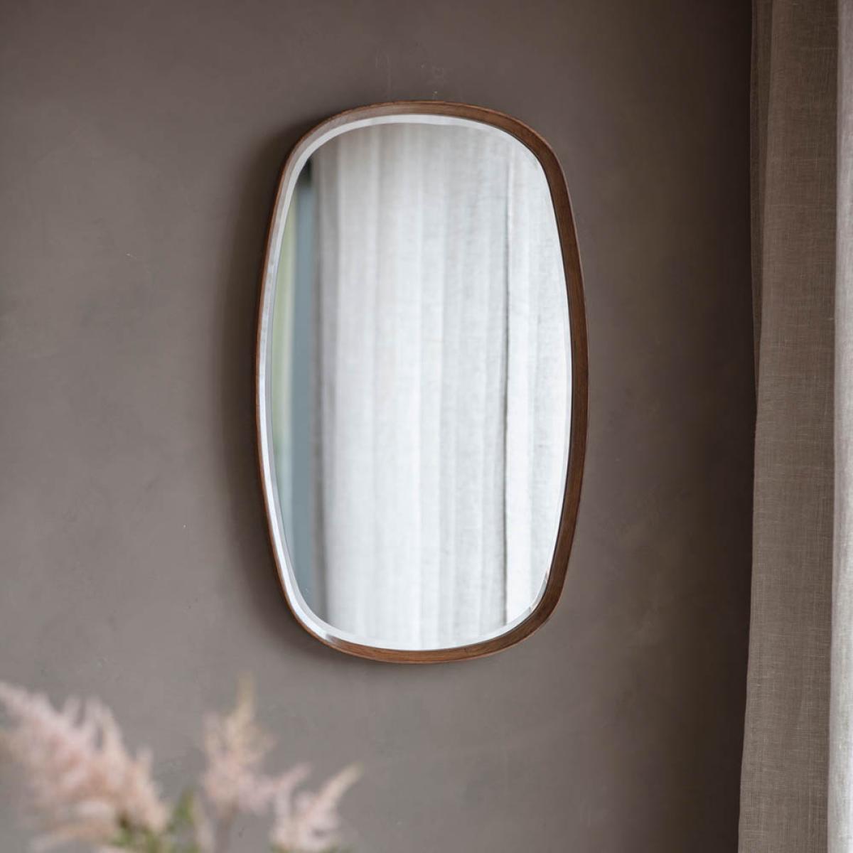 Barnard Medium Rounded Rectangle Wall Mirror - Dark Wood – image 2