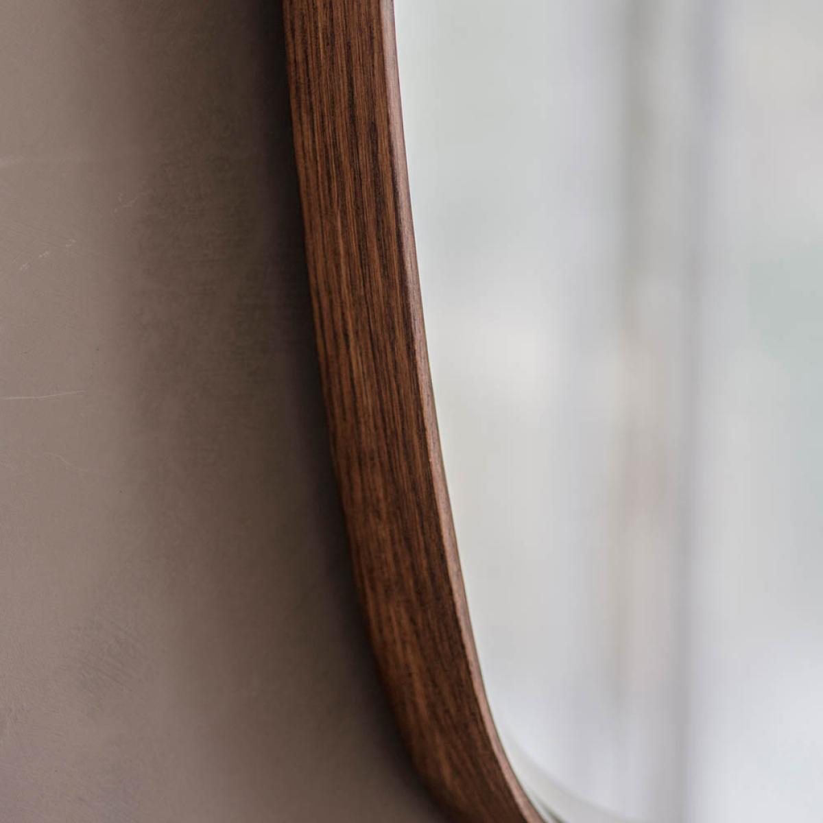 Barnard Medium Rounded Rectangle Wall Mirror - Dark Wood – image 3