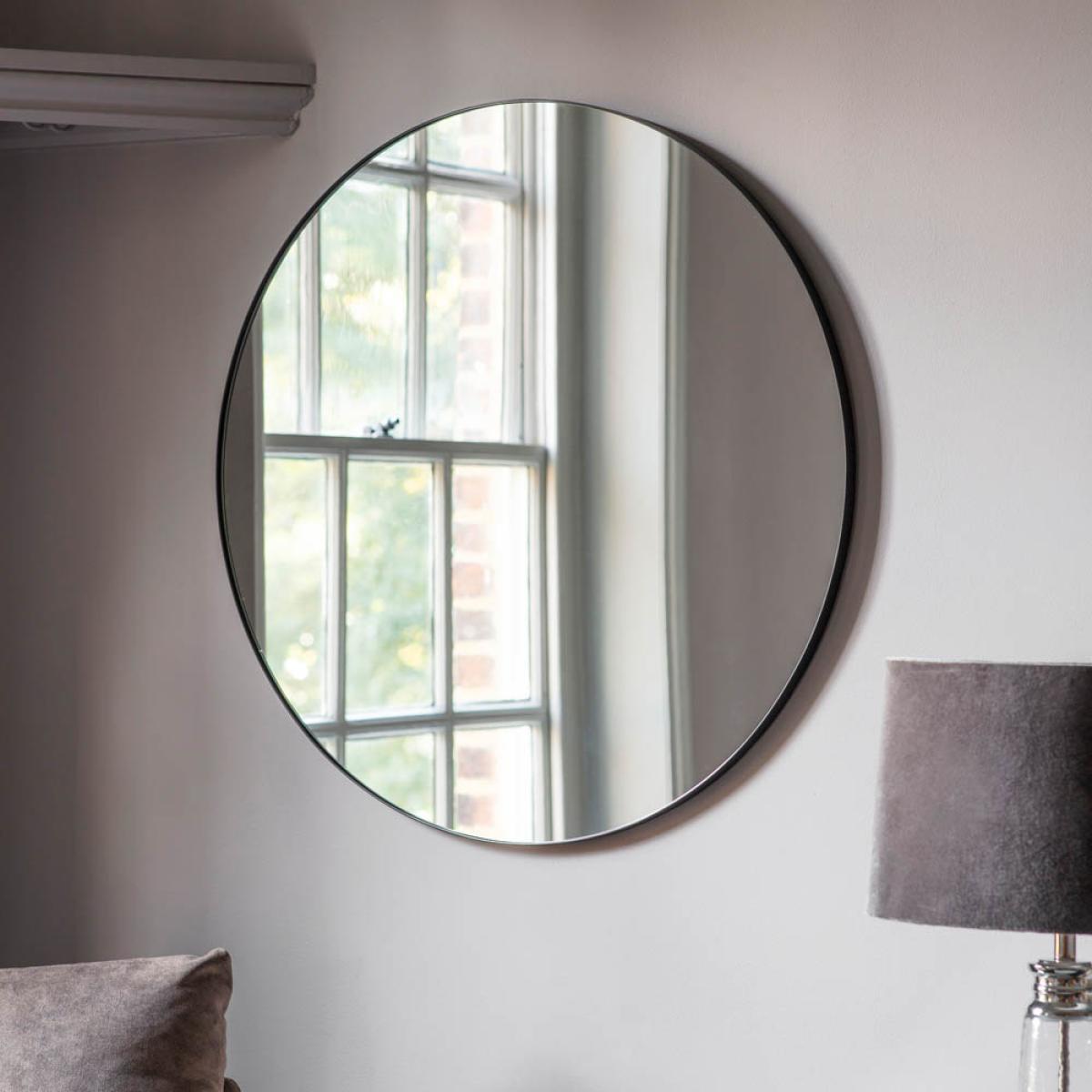 Chante Medium Round Wall Mirror - Black – image 2