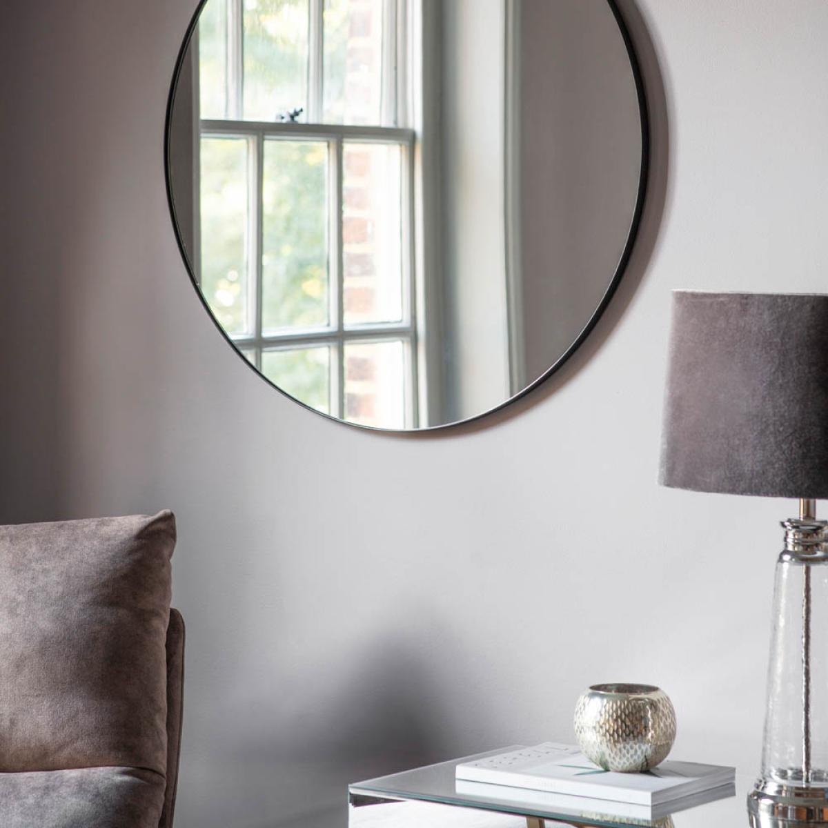 Chante Medium Round Wall Mirror - Black – image 4