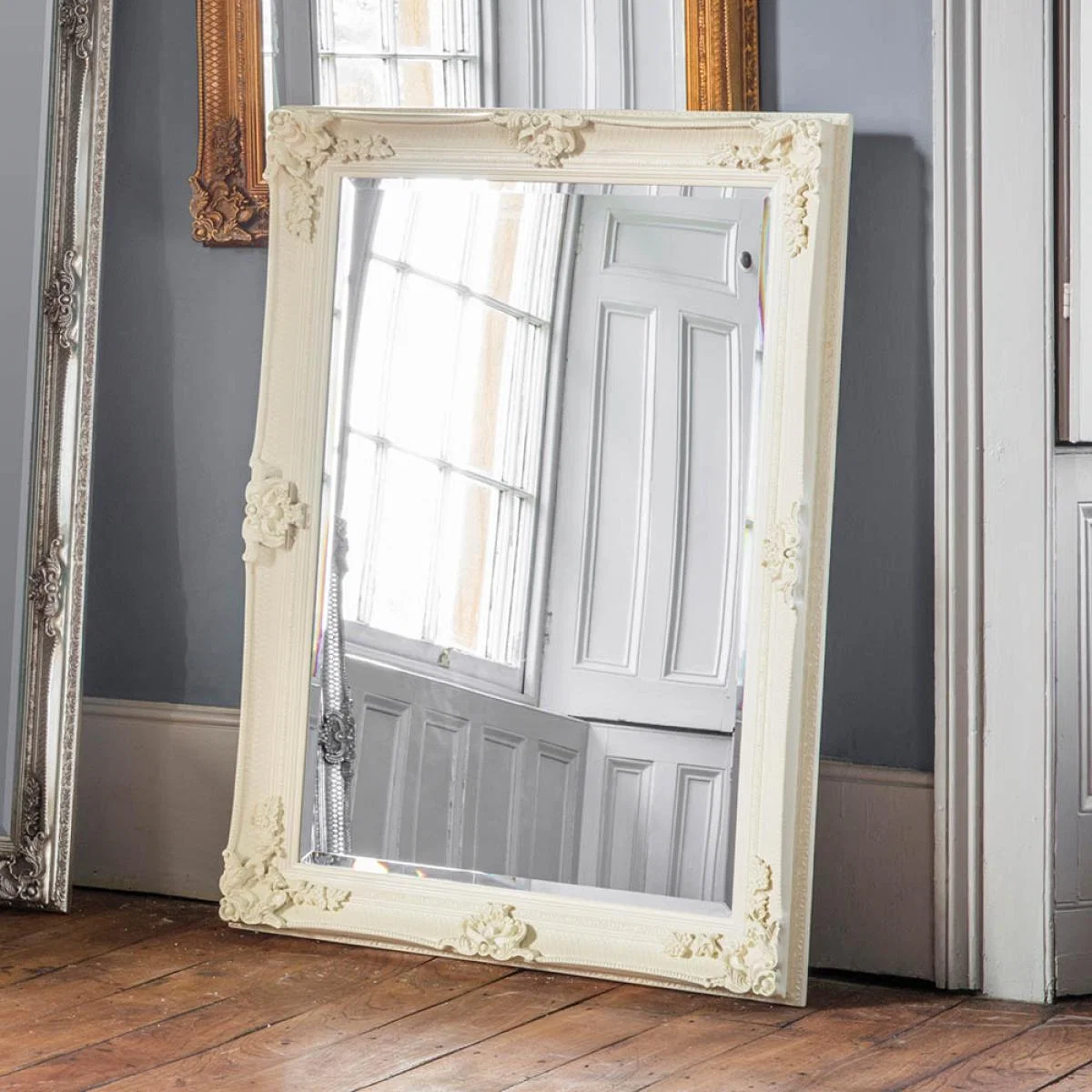 Lewis Medium Rectangle Wall Mirror - Cream – image 1