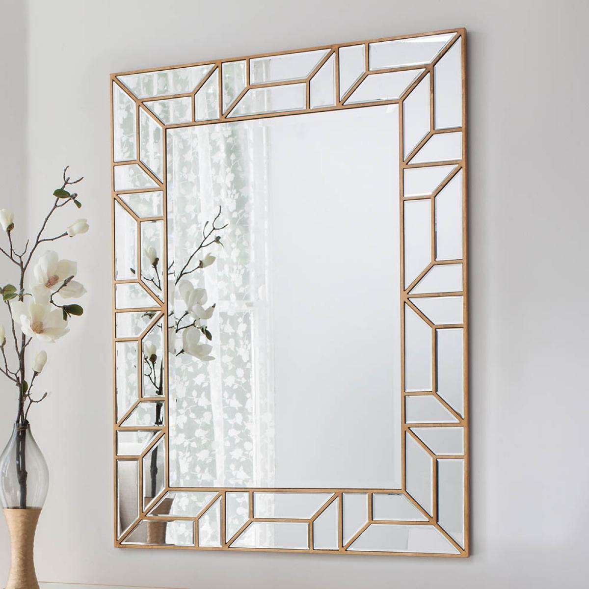 Birch Large Rectangle Wall Mirror - Gold – image 2