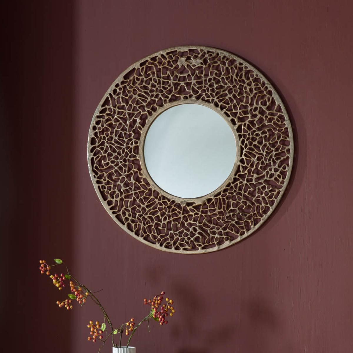 Arden 80cm Medium Round Wall Mirror - Gold