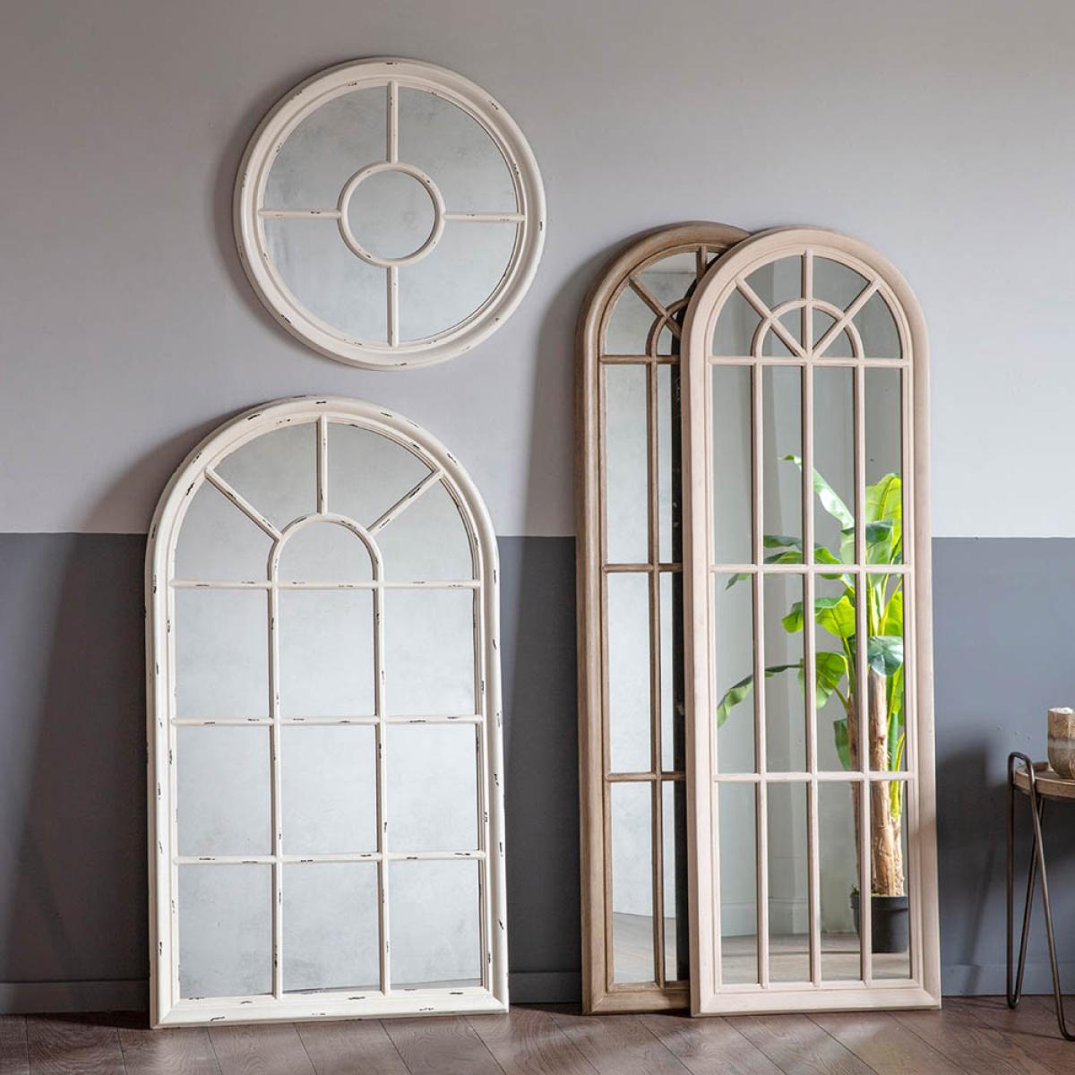 Ilkley Large Arched Wall Mirror - White – image 4