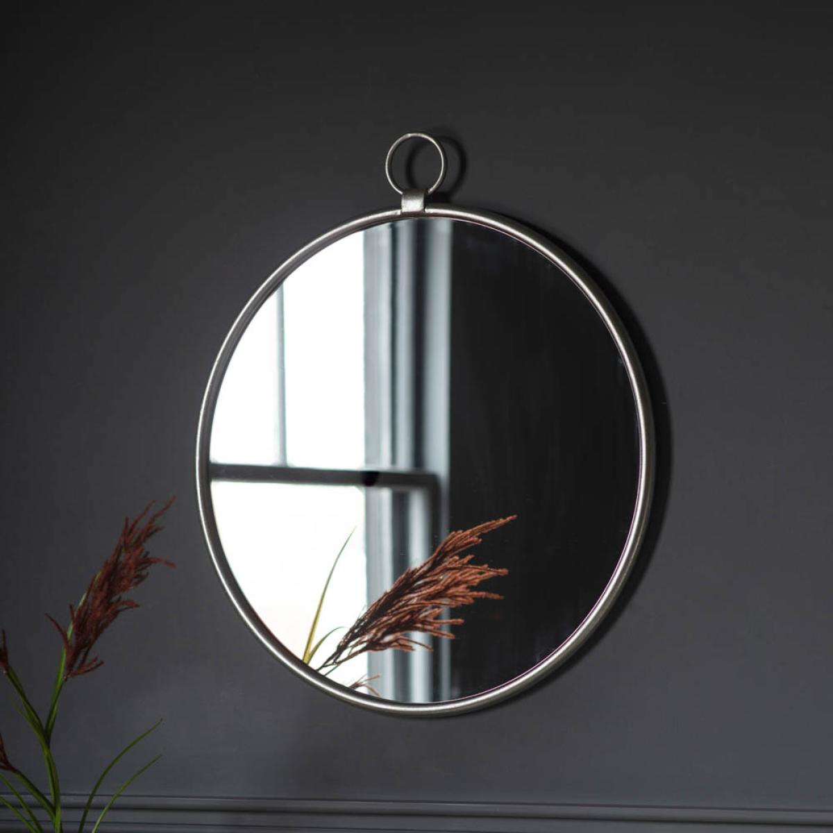 Willow Medium Round Wall Mirror - Silver – image 3