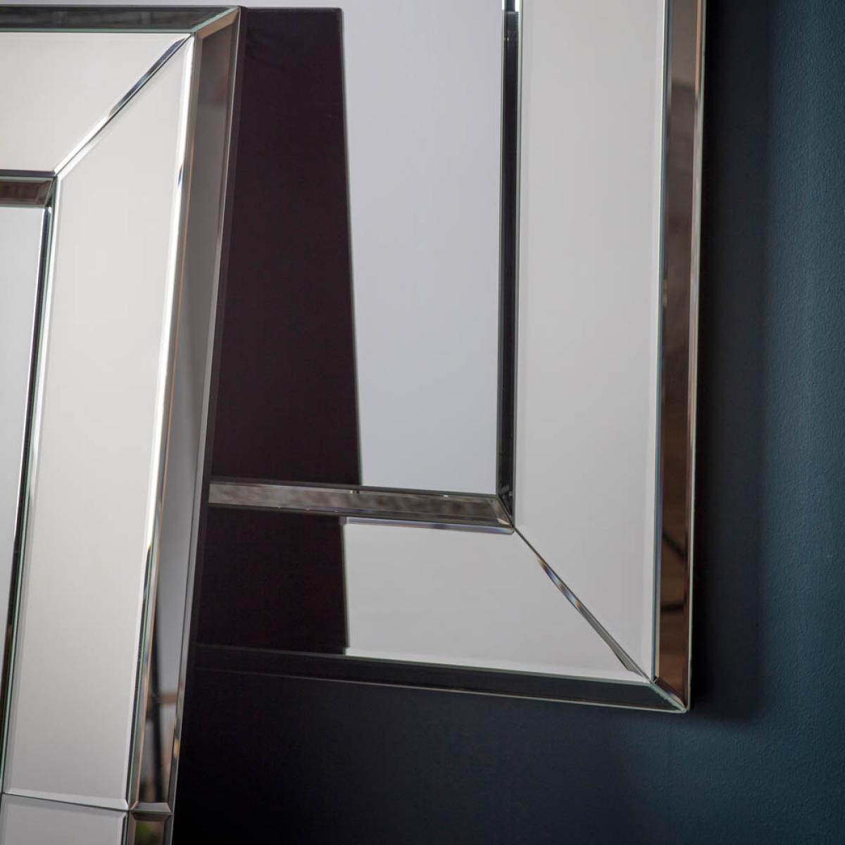 Birdie Large Rectangle Wall Mirror - Silver – image 3